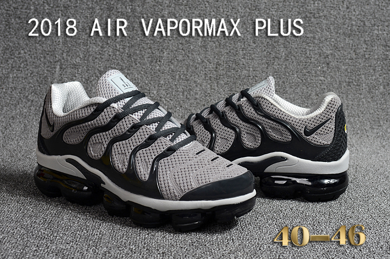 Men Nike 2018 Air VaporMax Plus Grey Black Shoes